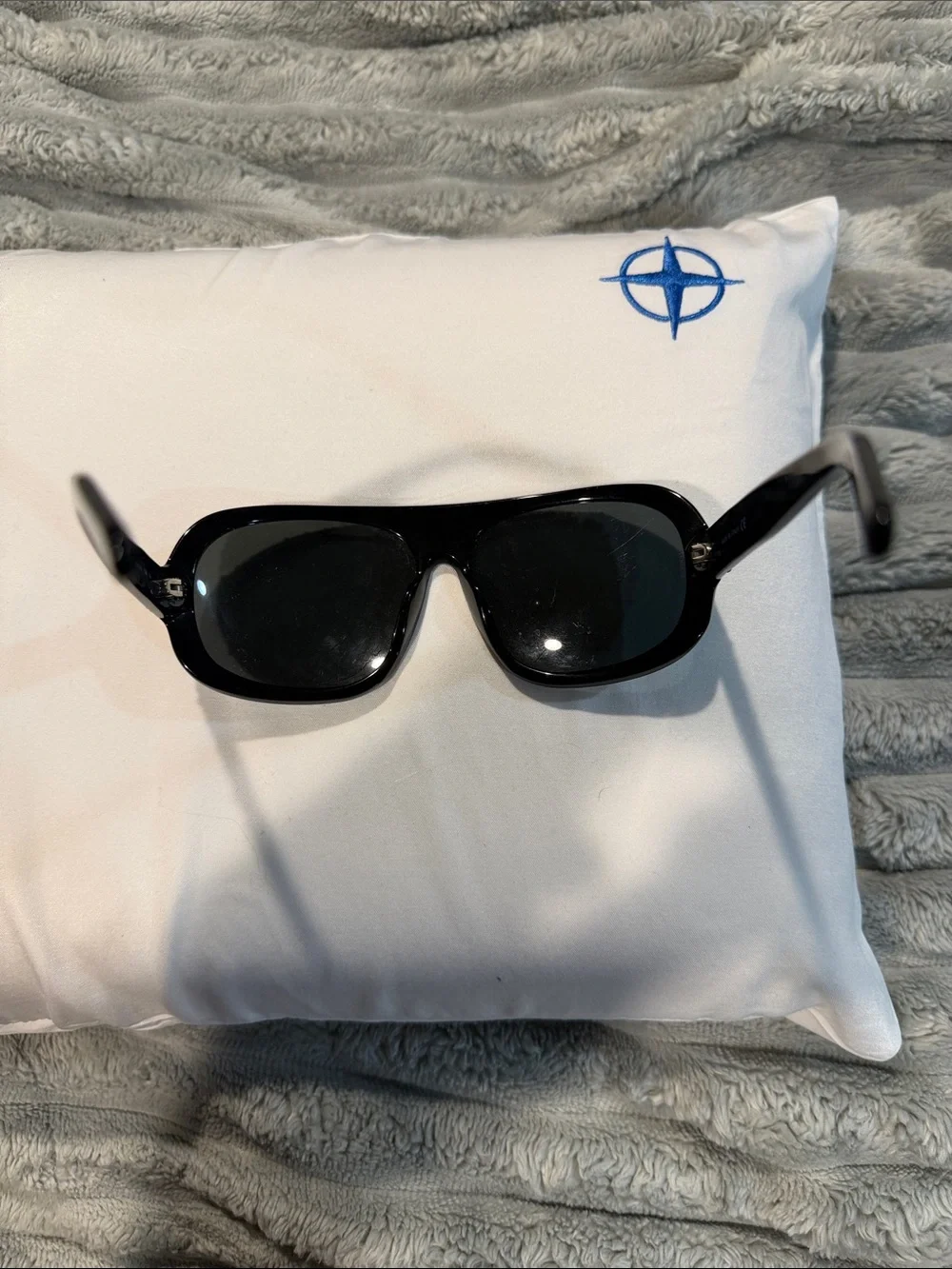 Pre owned-Vintage Chanel Studded Shield/Aviator Sunglasses